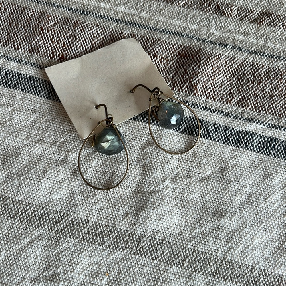 Gemstone Teardrop Earrings
